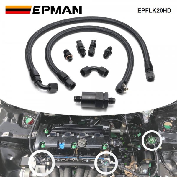 EPMAN K Series Tucked Fuel Line Kit For Honda Civic Integra Feed Return Line K20 K24 Fuel Set